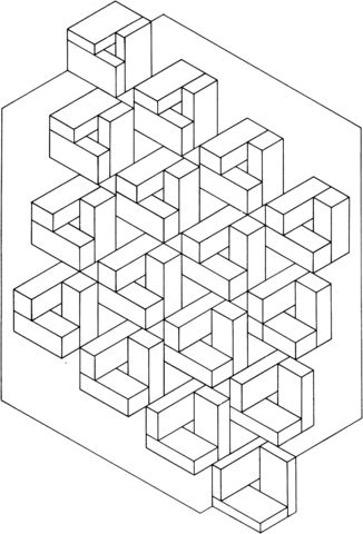 Colorful optical illusion coloring page