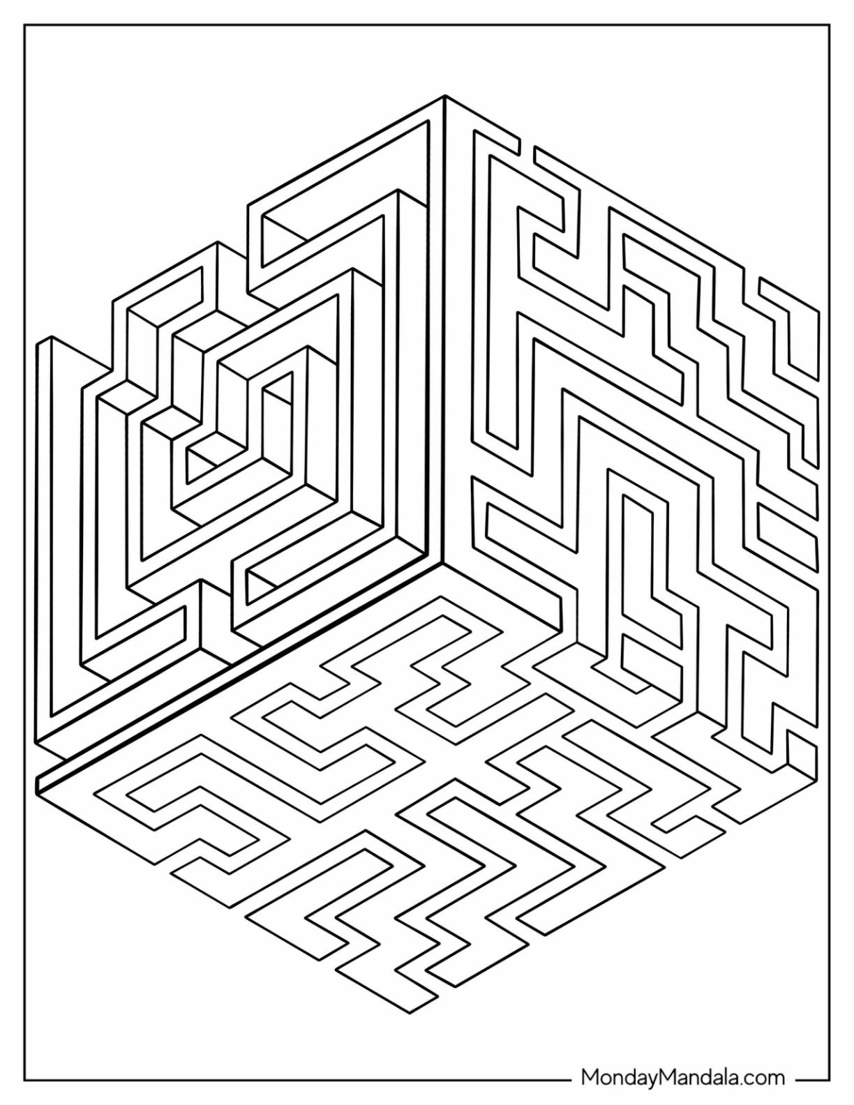 Geometric coloring pages free pdf printables