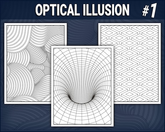 D optical illusion coloring pages vol geometric shapes abstract patterns coloring book for adults pdf digital download download now
