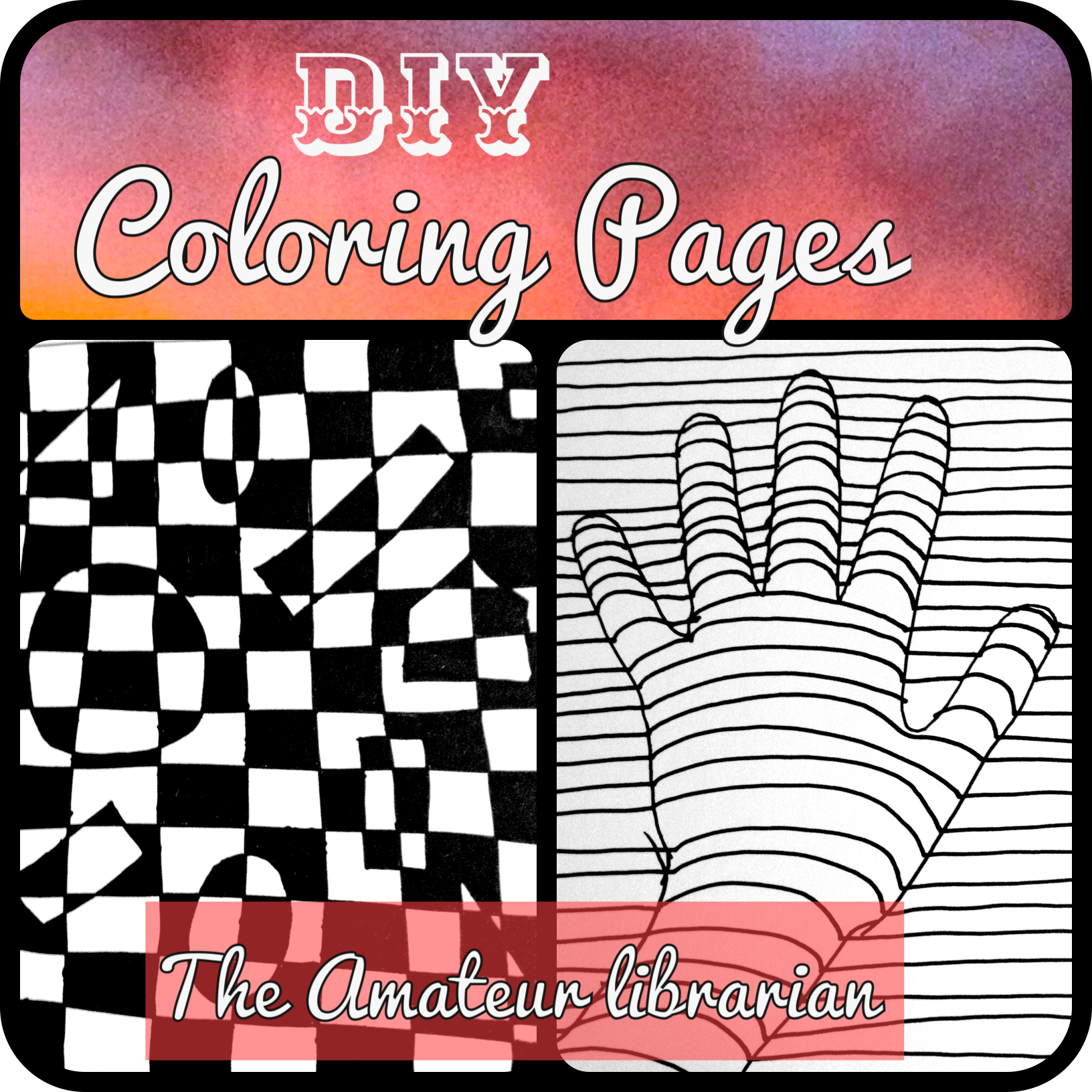 Project pinterest diy coloring pages optical illusion edition â the amateur librarian