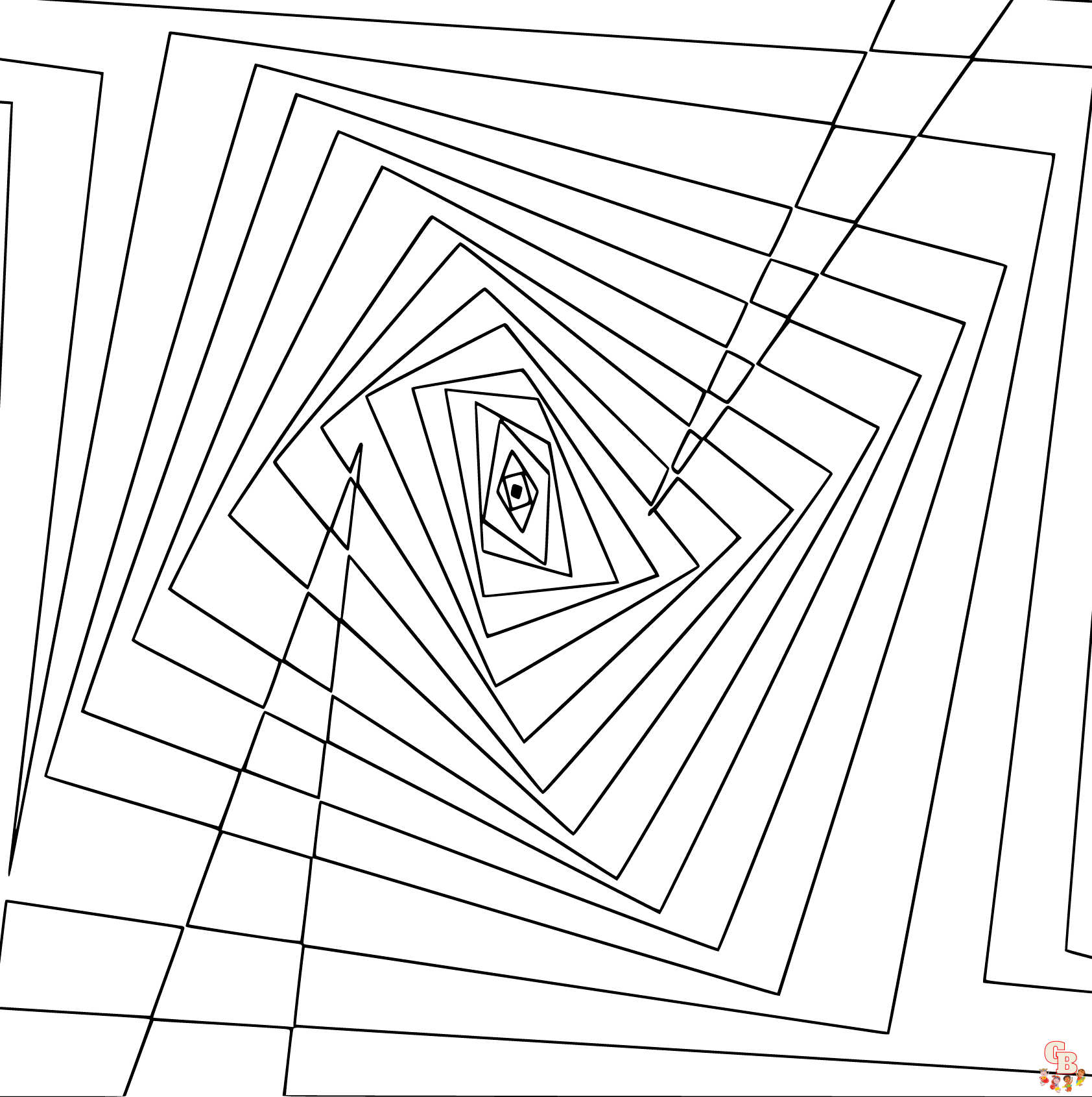 Printable optical illusion coloring pages free for kids and adults