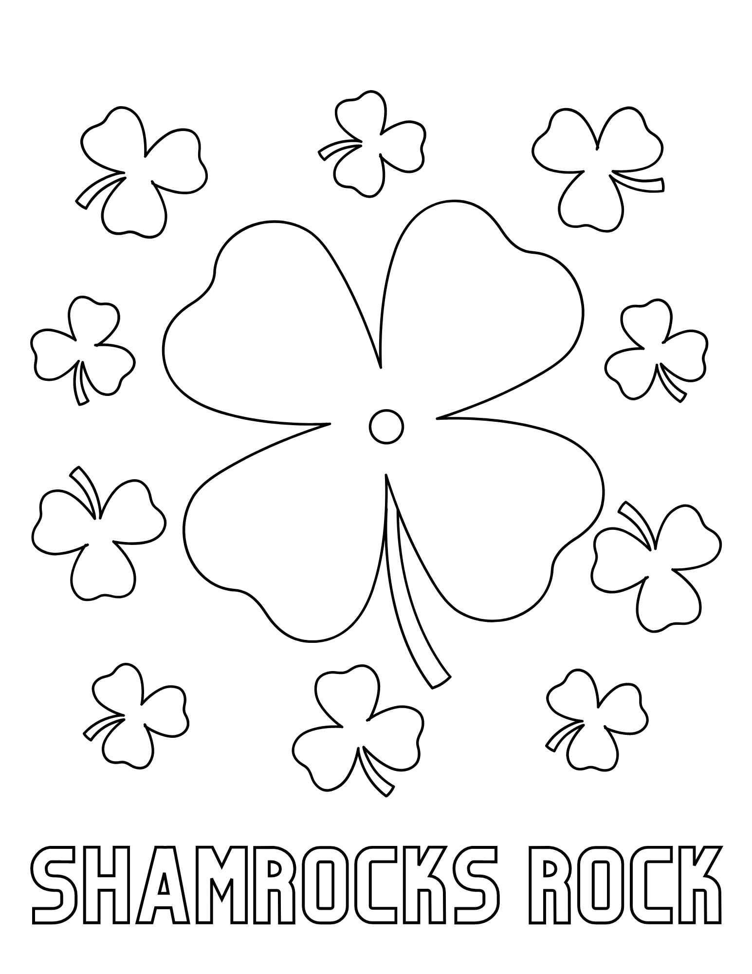 Free printable shamrock coloring pages for kids and adults
