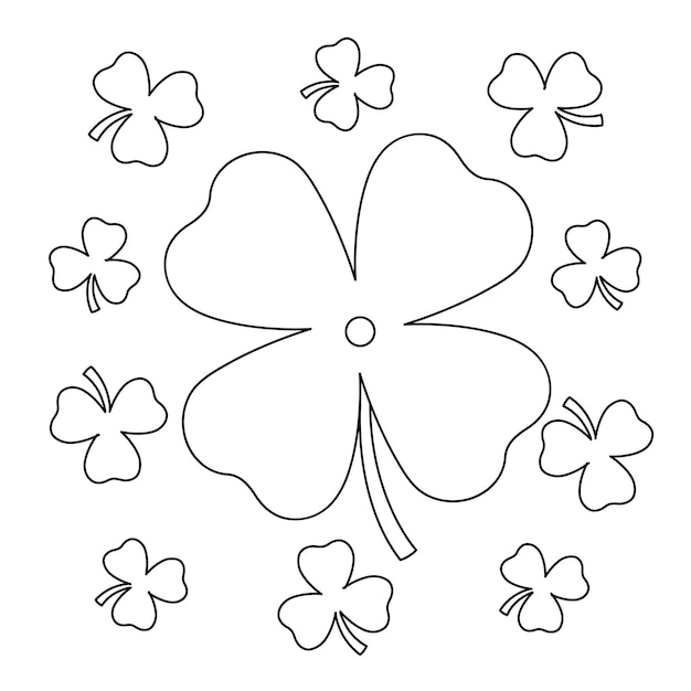 Premium vector st patricks day shamrock coloring page for kids