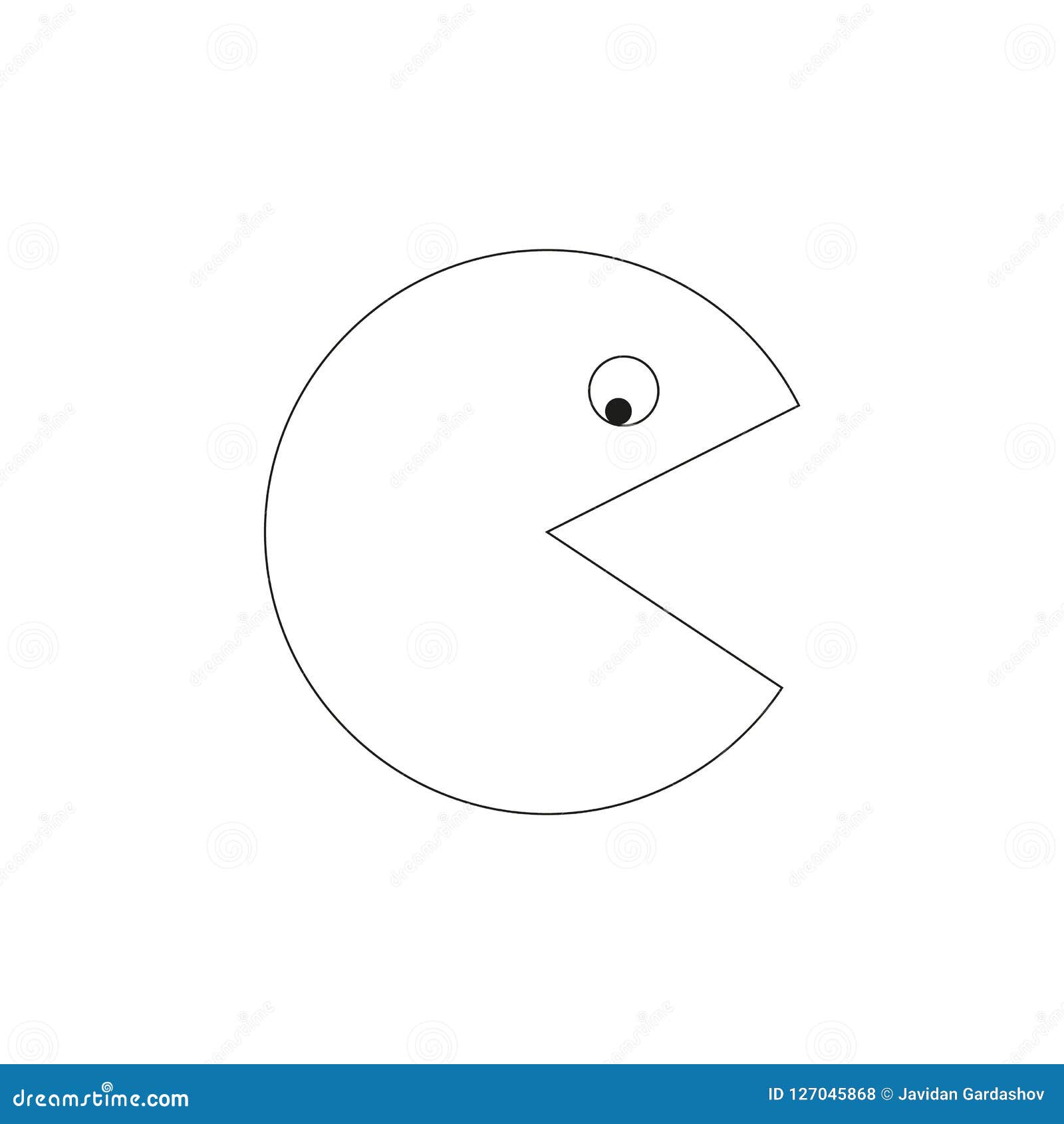 Vector pacman icon symbol sign on white eps editorial stock photo
