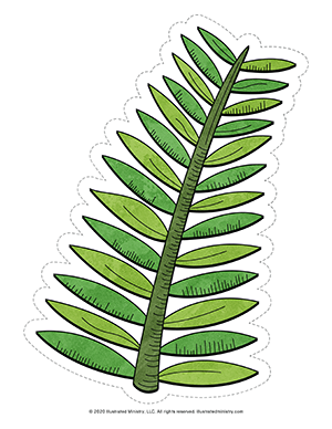 Free downloadable palm frond coloring page for palm sunday