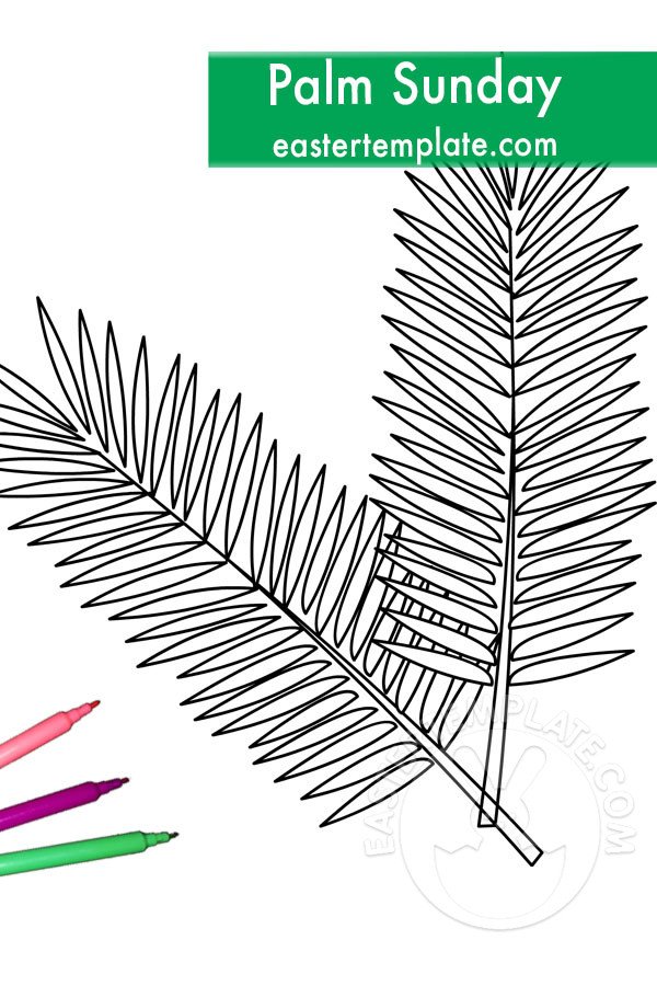 Two palm leaves coloring page