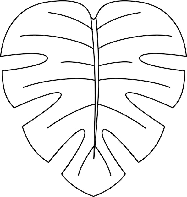 Premium vector monstera leaf vector icon black and white