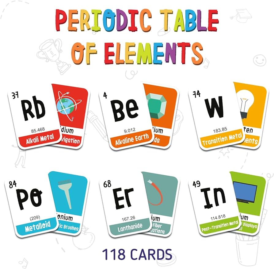 Merka periodic table of elements periodic table for kids periodic table flashcards flash cards an engaging way to learn science and chemistry educational flashcards toys games