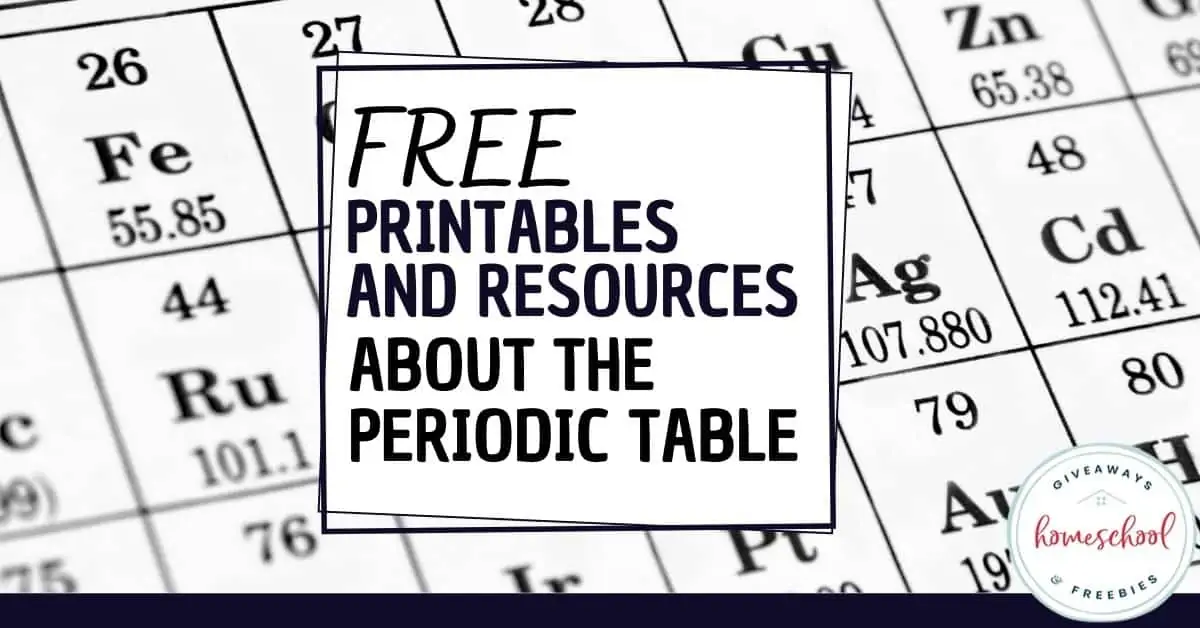 Free printables and resources about the periodic table