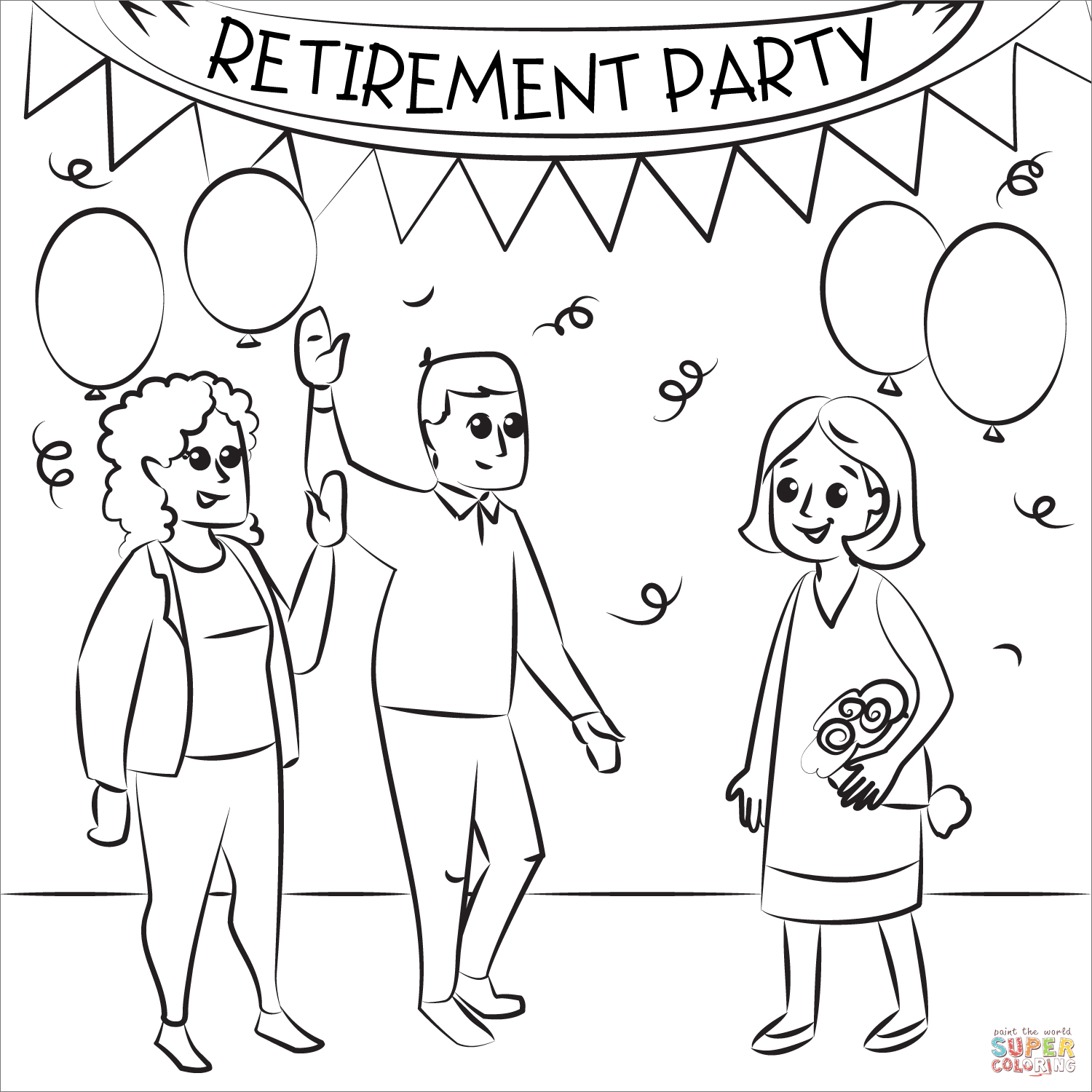 Retirement party coloring page free printable coloring pages