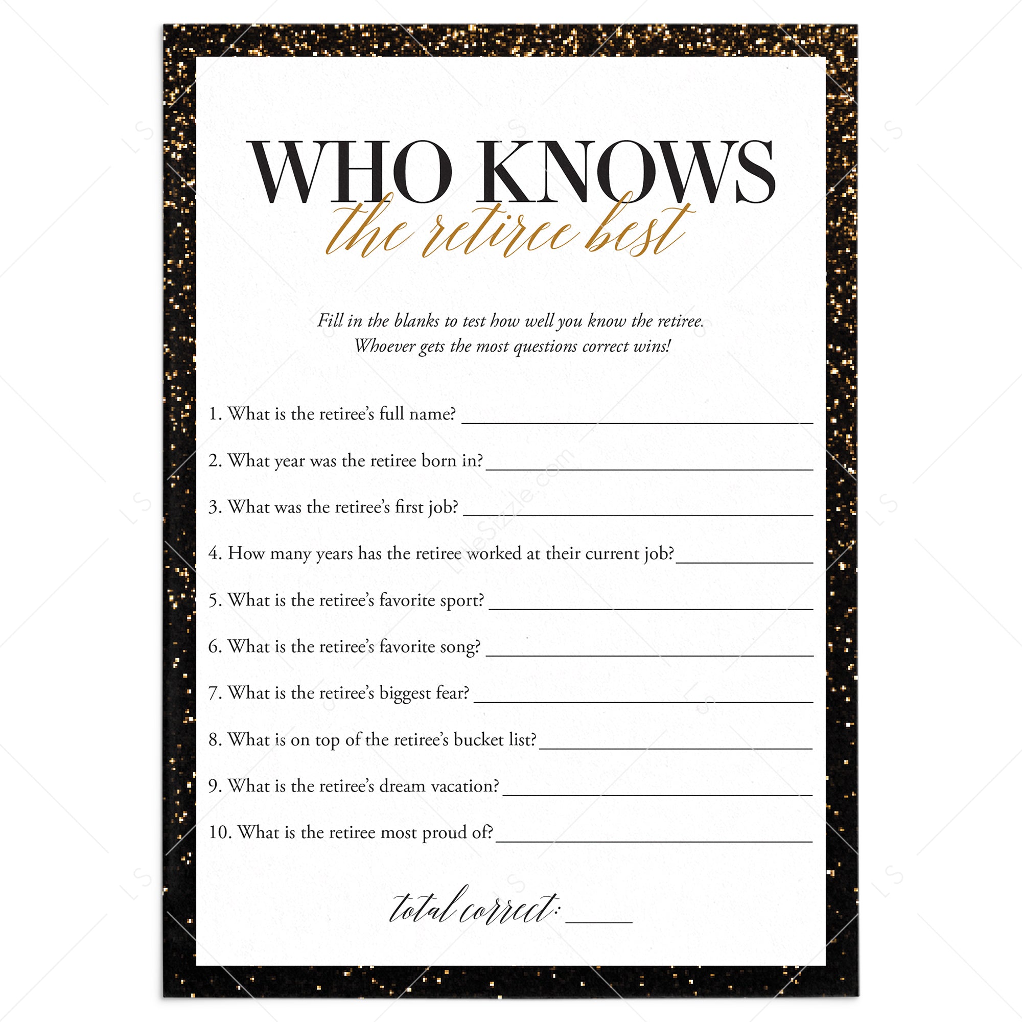Fun retirement party game who knows the retiree best printable â