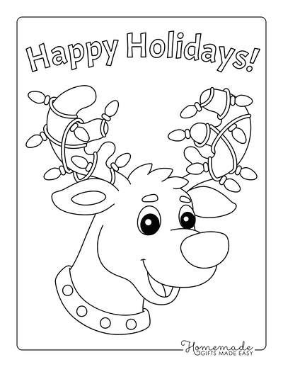 Reindeer coloring pages for kids adults free printables