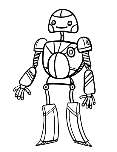 Free robot coloring page