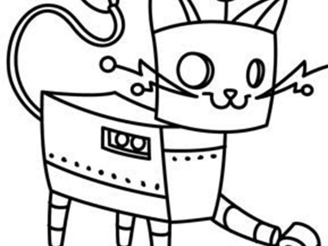 Free easy to print robot coloring pages