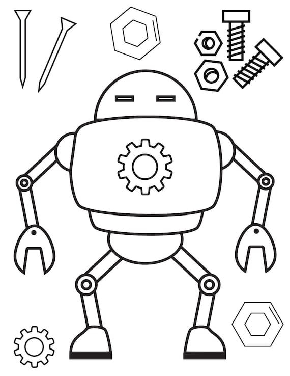 Robot coloring pages for kids pdf cute robot printables robots birthday activity pages robotic boys coloring pages boys coloring page