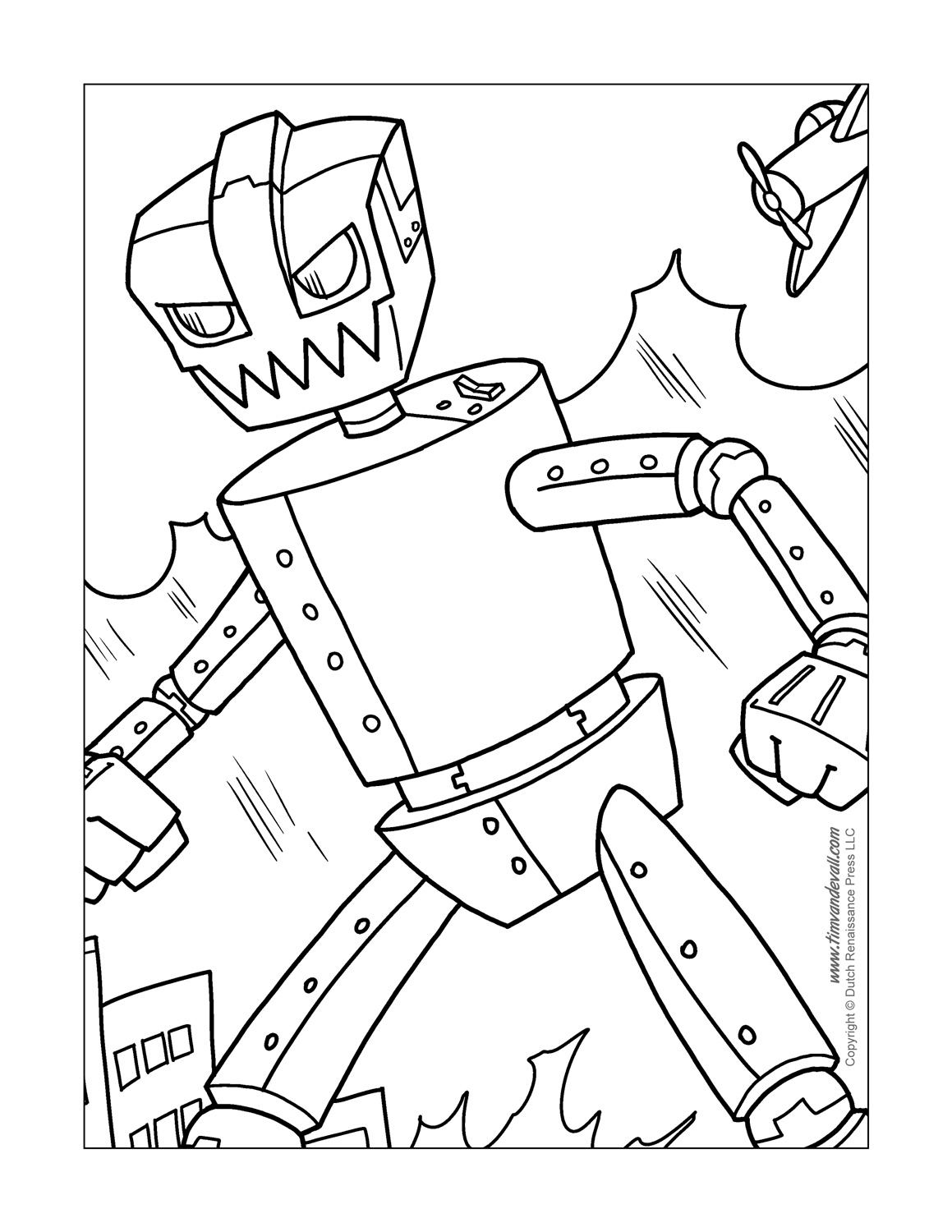 Printable robot coloring pages coloring pages for kids â tims printables