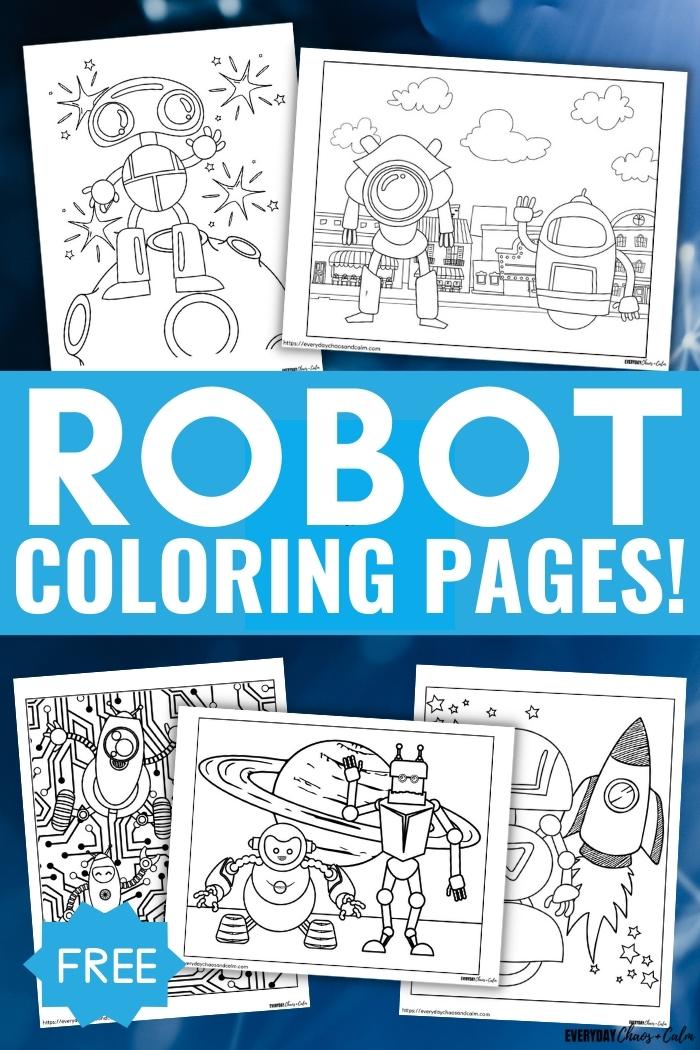Free robot coloring pages for kids