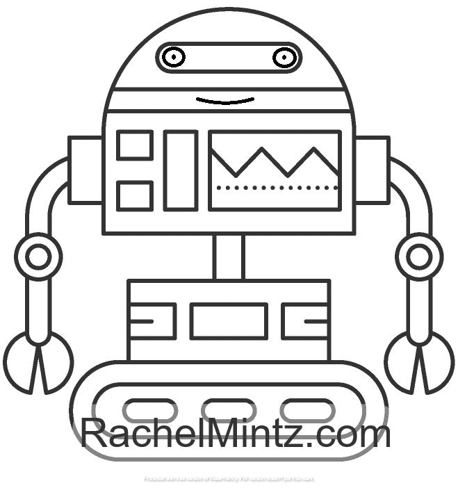 Robots coloring book for toddlers kids ages
