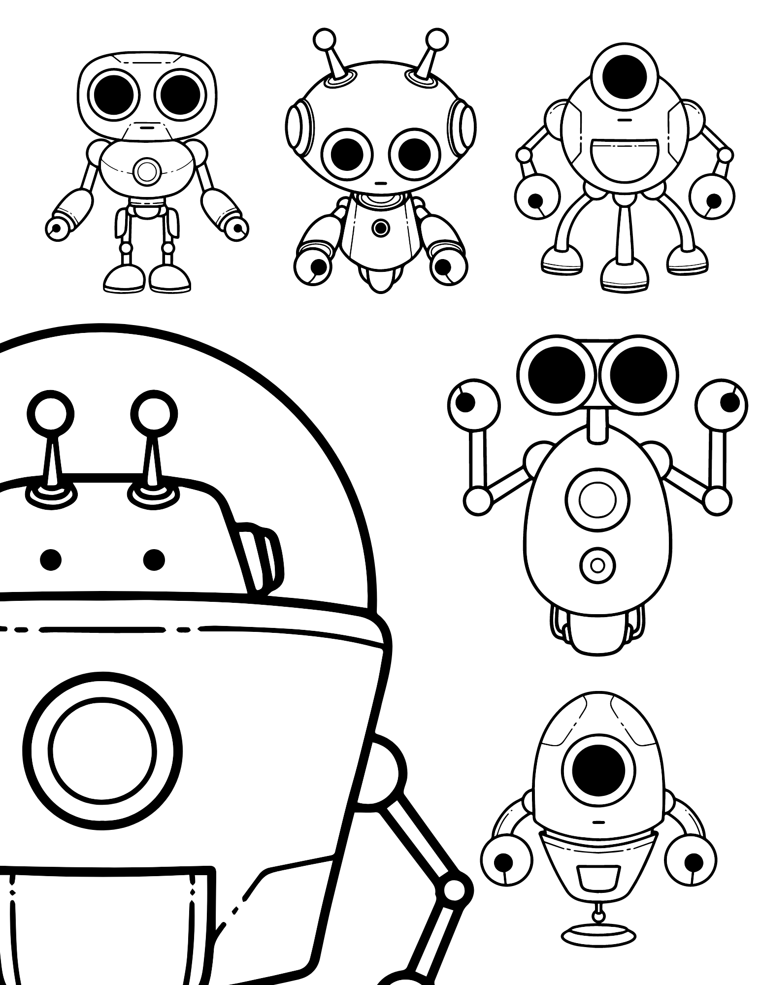 Free printable robot coloring pages for kids and adults