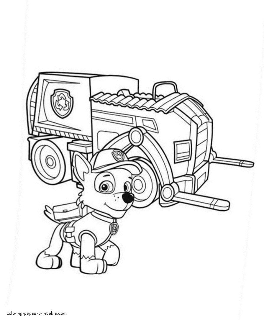 Paw patrol free printable coloring pages rocky coloring