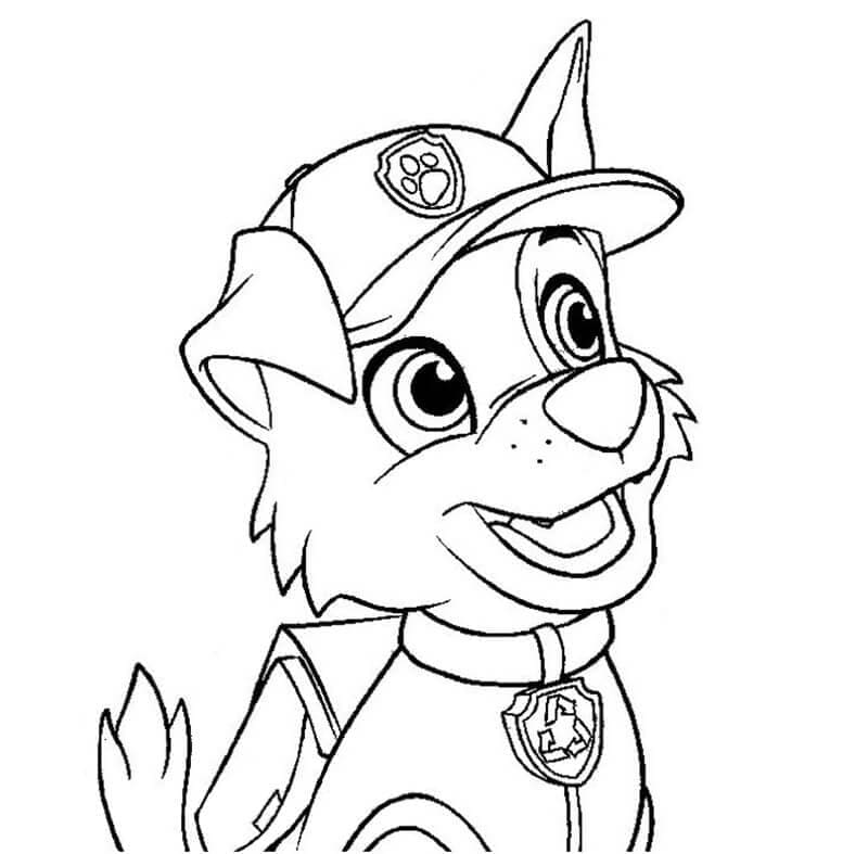 Smiling rocky coloring page