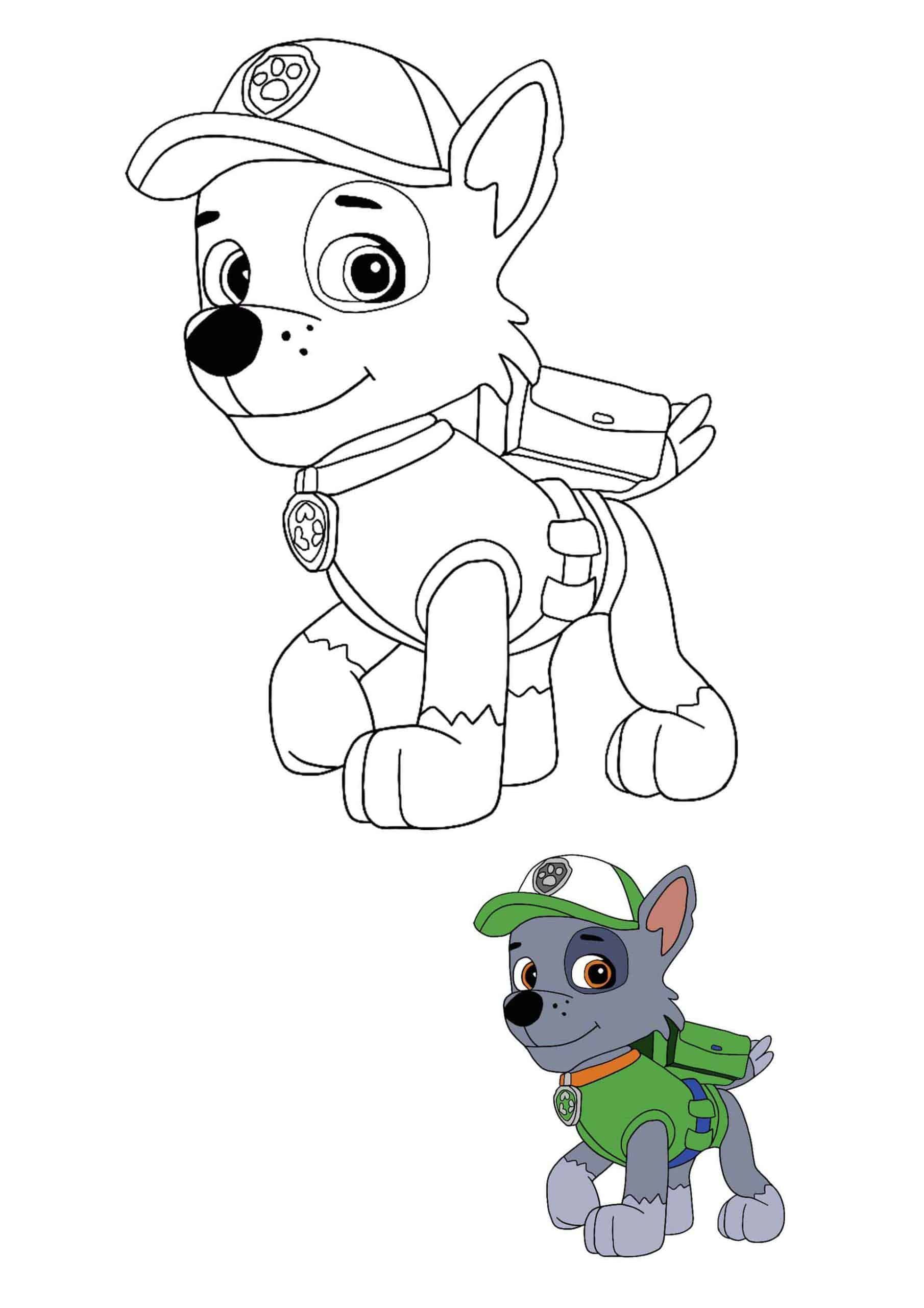 Paw patrol rocky coloring sheet with a sample paw patrol coloring paw patrol coloring pages paw patrol rocky