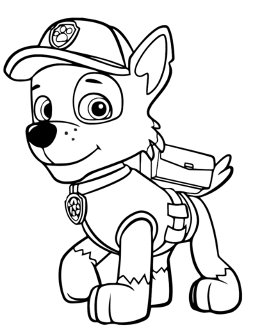 Paw patrol rocky coloring page free printable coloring pages
