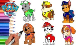 Paw patrol coloring book copilation episode chase skye arshall zua rocky and rubble printable