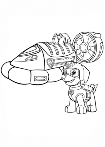 Paw patrol zumas hovercraft coloring page free printable coloring pages