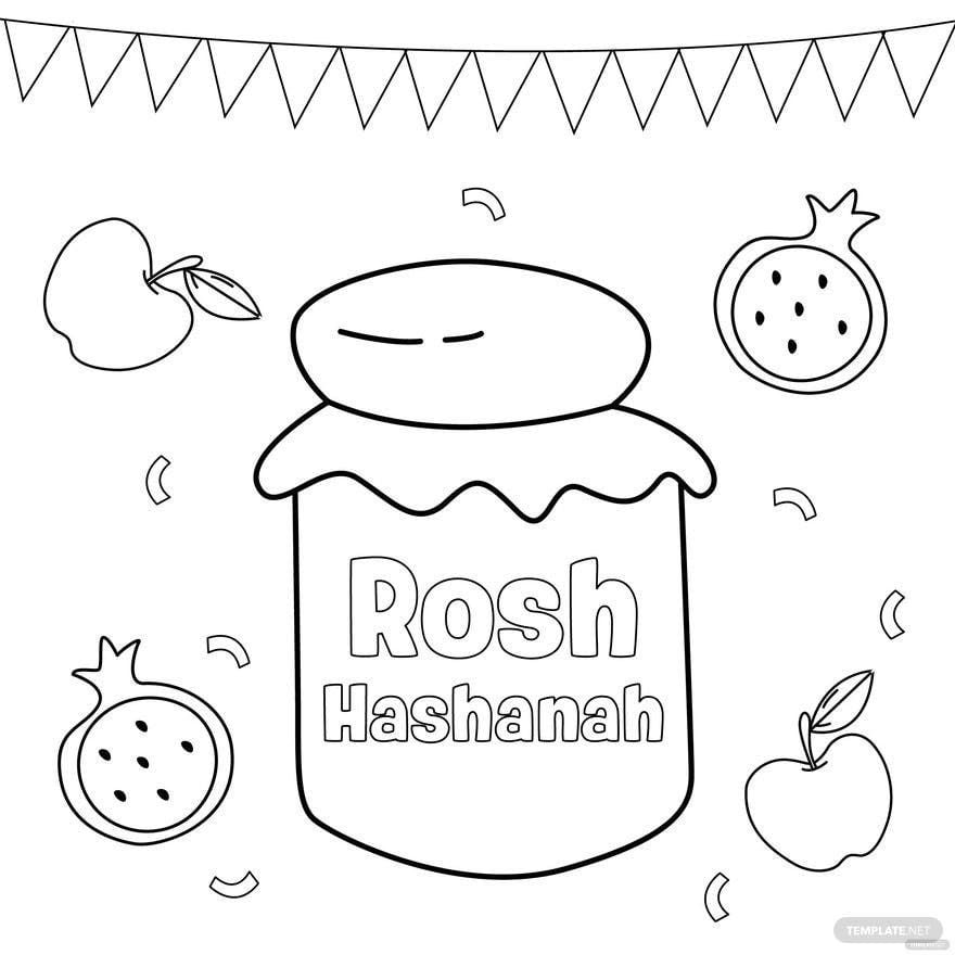 Free rosh hashanah drawing vector