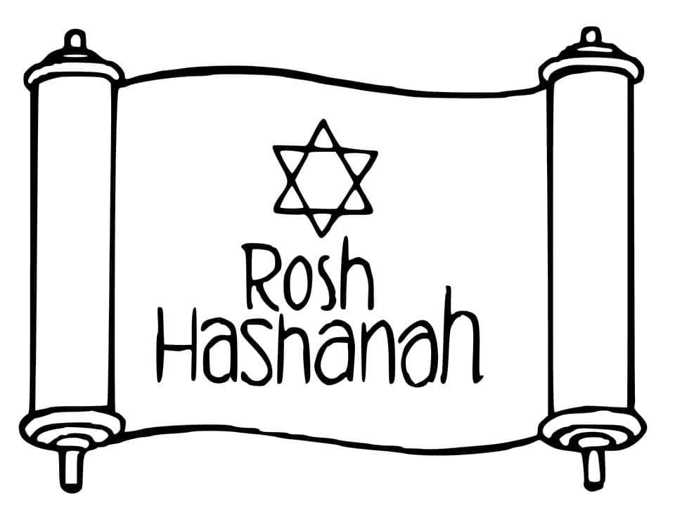 Rosh hashanah scroll coloring page