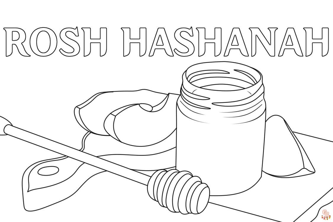 Color to rosh hashanah joy free printable coloring pages