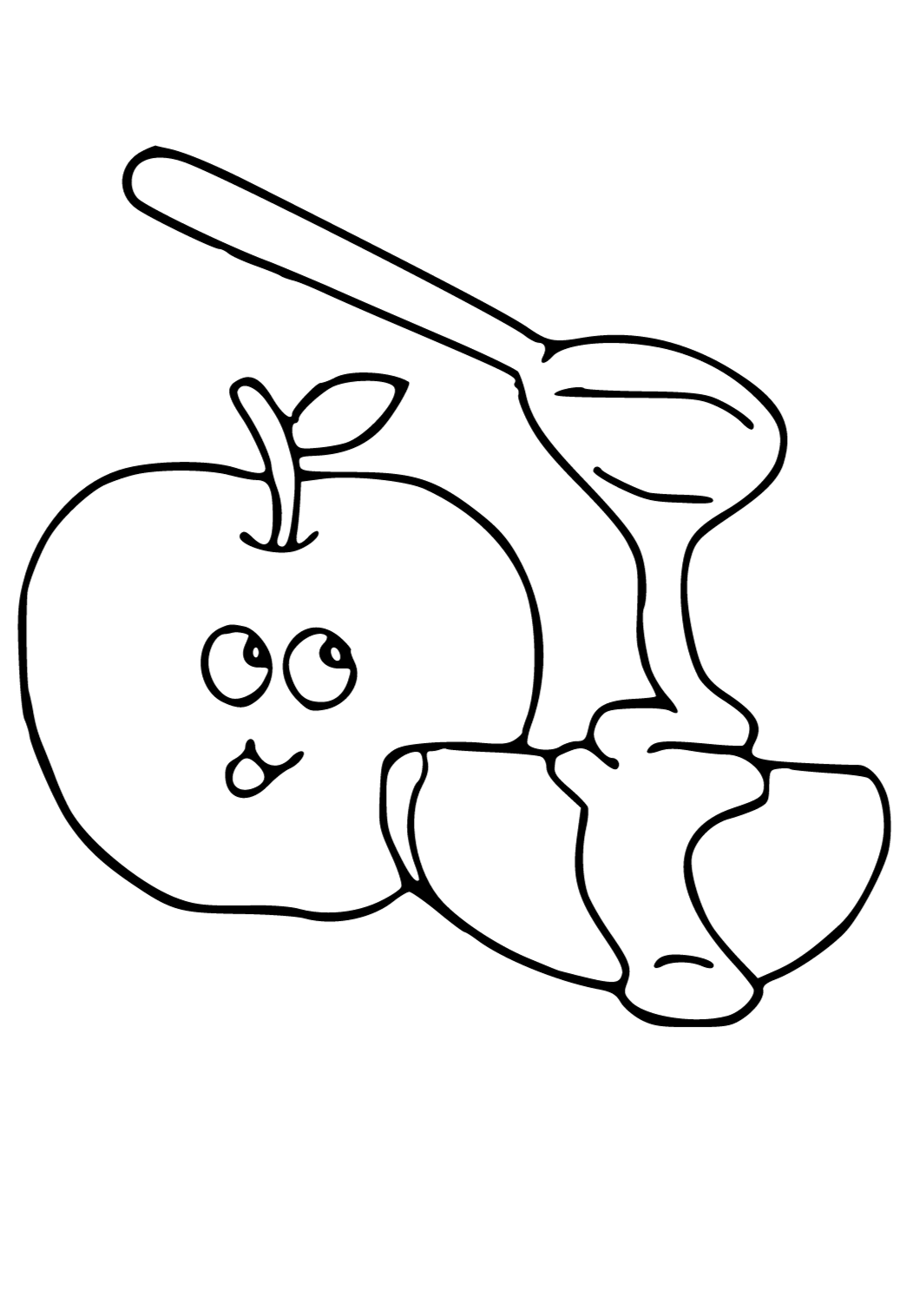 Free printable rosh hashanah apple coloring page for adults and kids