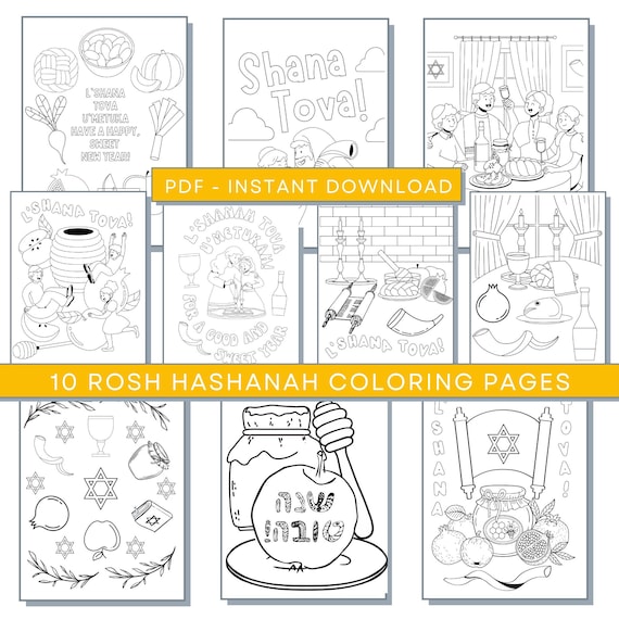 Rosh hashanah coloring pages for kids rosh hashanah printables rosh hashanah activity page jewish holiday coloring pages rosh hashanah