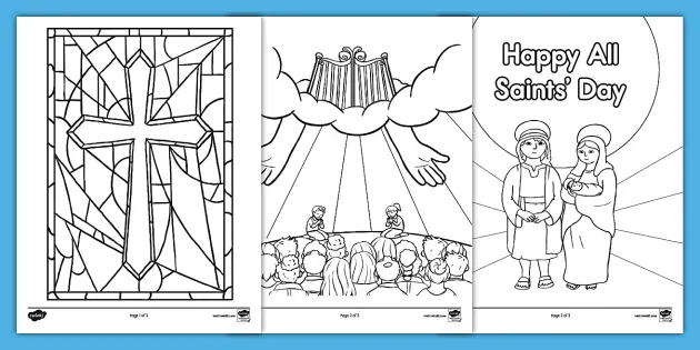 All saints day coloring sheets teacher made