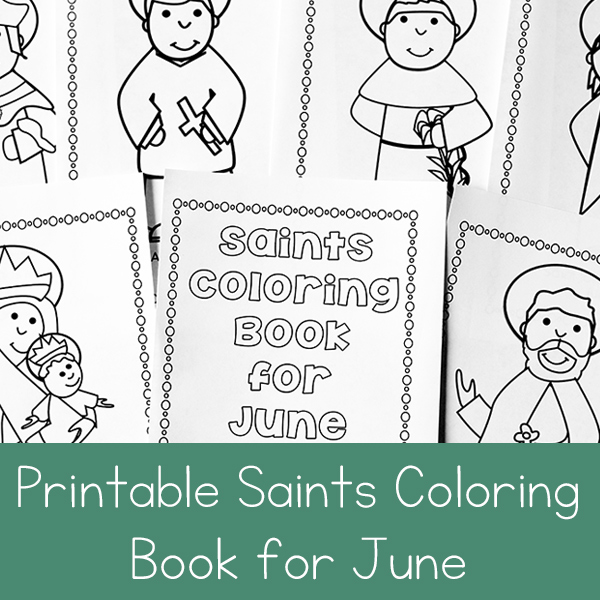 Saints coloring book for june