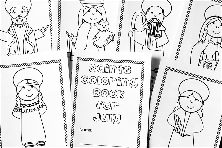 Free printable saints coloring book for july coloring for catholic kids