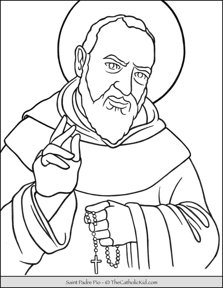 Saint padre pio coloring page