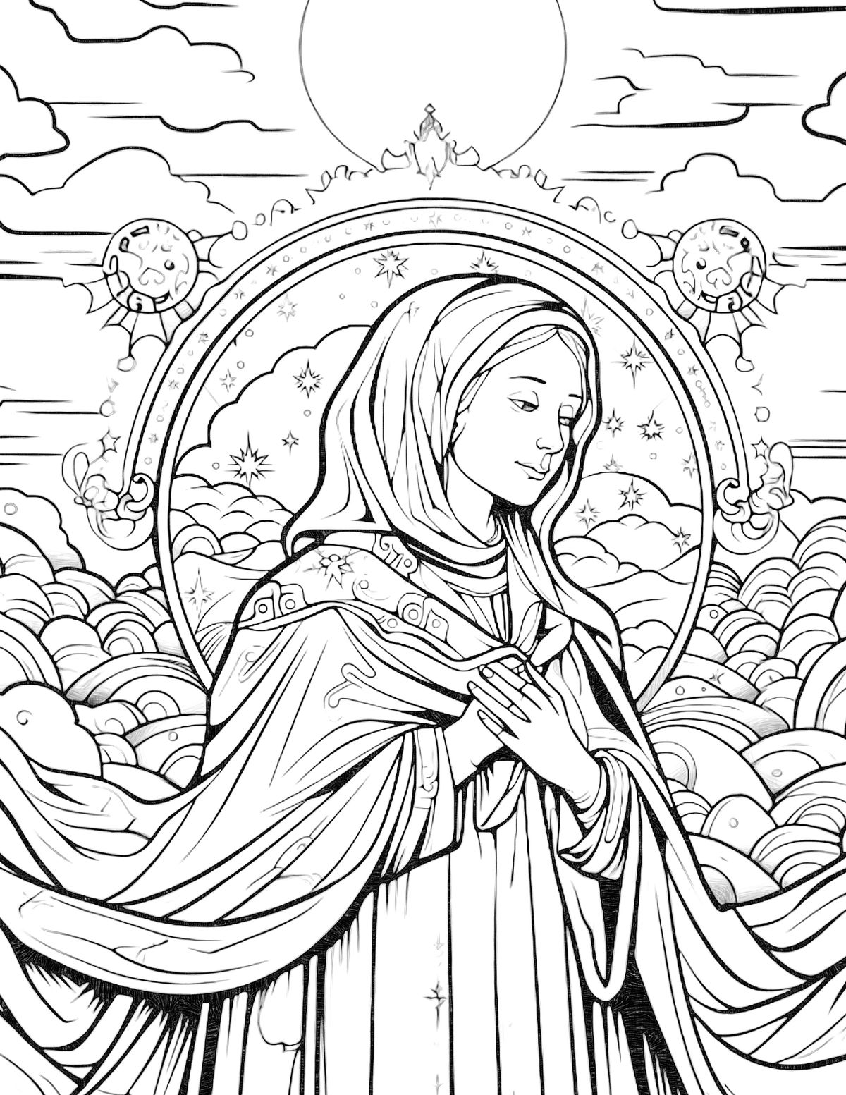 Female saints coloring pages