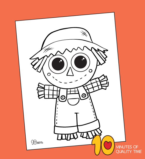 Scarecrow coloring sheet â minutes of quality time