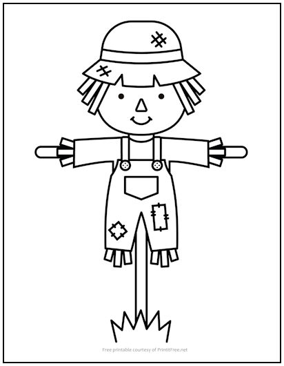 Scarecrow coloring page print it free