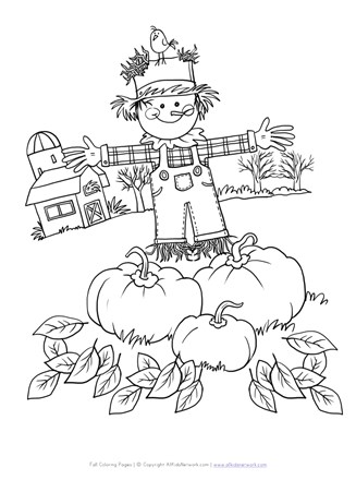 Scarecrow coloring page all kids network