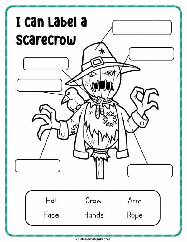 Free printable scarecrow coloring pages homemade heather