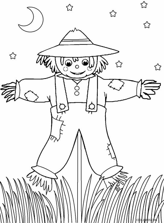 Printable scarecrow coloring pages for kids coolbkids scarecrow coloring pages free printable coloring pages for kids halloween coloring pages
