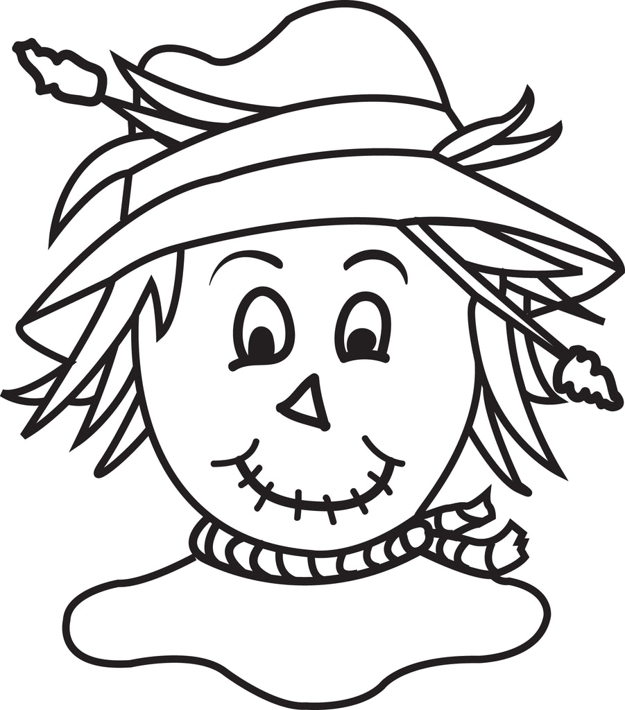 Printable scarecrow coloring page for kids â