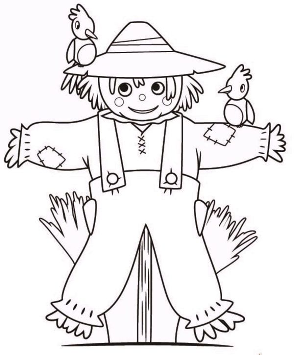 Scarecrow coloring pages pictures free printable coloring pages scarecrow fall scarecrows
