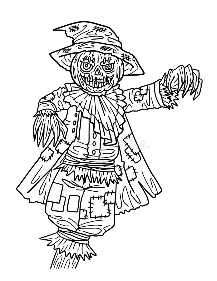 Scarecrow coloring stock illustrations â scarecrow coloring stock illustrations vectors clipart