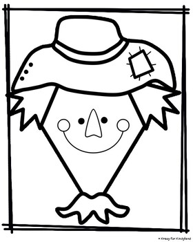 Scarecrow coloring pages shape activity