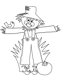 Scarecrow coloring pages autumn