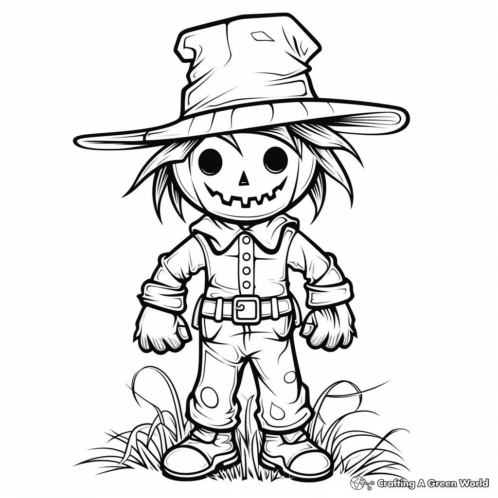 Pumpkin scarecrow coloring pages